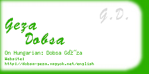 geza dobsa business card